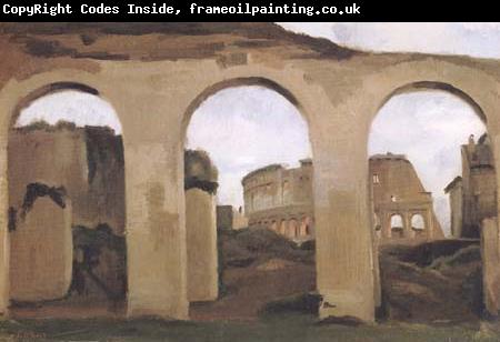 Jean Baptiste Camille  Corot Vu a travers les arcades de la basilique de constantin (mk11)